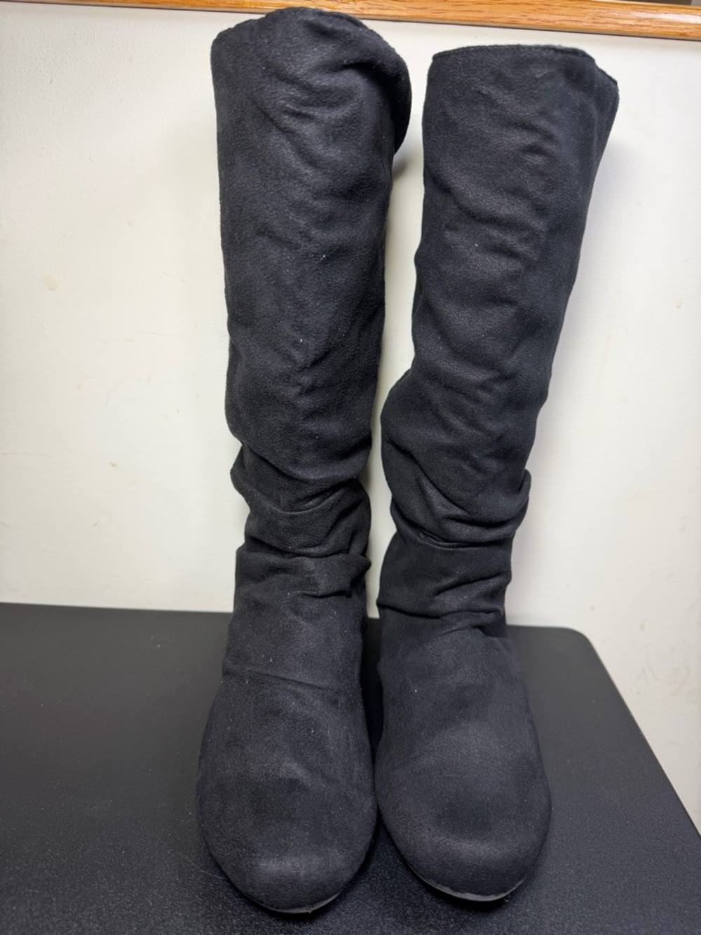 Self Esteem Black Slouchy Knee-High Boots